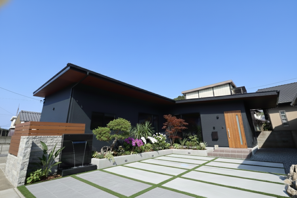 アースハウジング株式会社 一級建築士事務所 美しさと機能性を両立した、ラグジュアリーモダン平屋