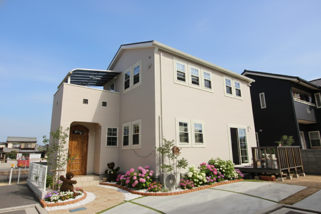 アースハウジング株式会社 一級建築士事務所 やわらかな白壁とロートアイアンが彩る『Blanc Ange』 の暮らし