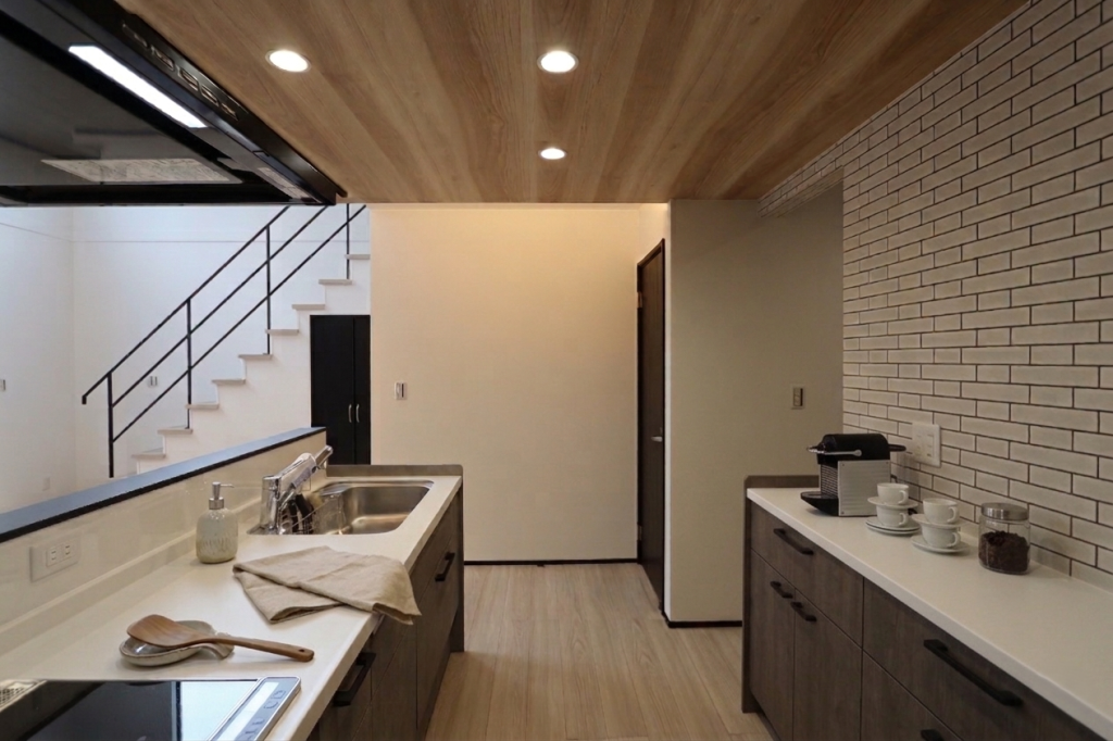 アースハウジング株式会社 一級建築士事務所 吹き抜けが光を届ける、上質なリビングのある家